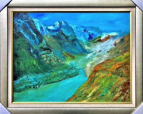 獨創堂 手工油畫 冰川 掛畫壁畫 裝飾畫 療癒畫 背景墻畫 歐式油畫