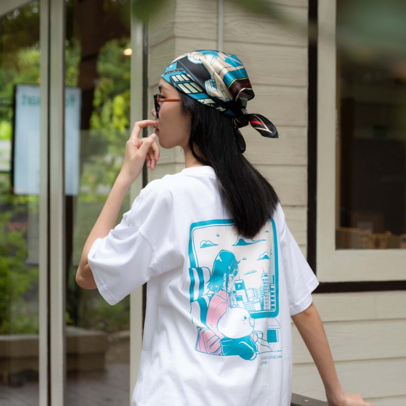 Day -Changeable color t-shirt - 帽T/大學T - 棉．麻 白色
