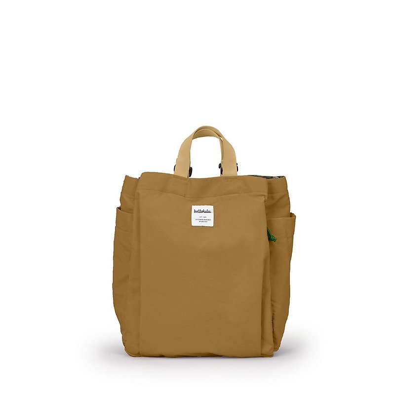 hellolulu PHOEBE 2way Backpack-Caramel Coffee - リュックサック - ナイロン ブラウン