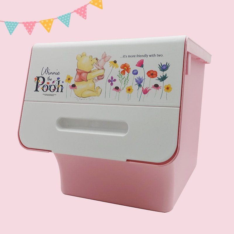 Disney authorized [Made in Taiwan] Disney Winnie the Pooh and Piggy 4 into a storage box - Storage - Eco-Friendly Materials Pink