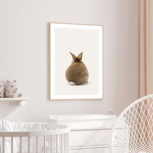 菠蘿選畫所 兔寶寶(背面) - 可愛萌感兔子掛畫/兒童房裝飾/邊櫃擺設/療癒掛畫