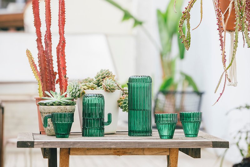 DOIY Cactus Cup - Bar Glasses & Drinkware - Glass Green