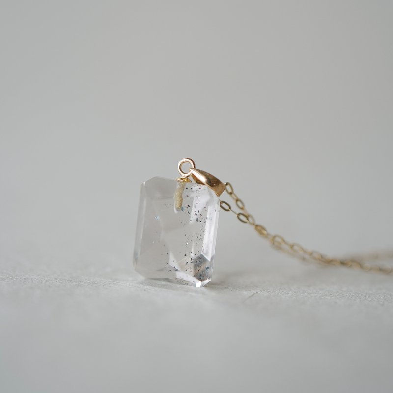 １点もの  K10YG 天然石ネックレス【Inclusion Quartz】 - 項鍊 - 石頭 透明