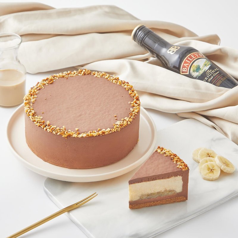 貝禮詩香蕉生巧乳酪蛋糕 - 6吋蛋糕 - 蛋糕/甜點 - 新鮮食材 咖啡色
