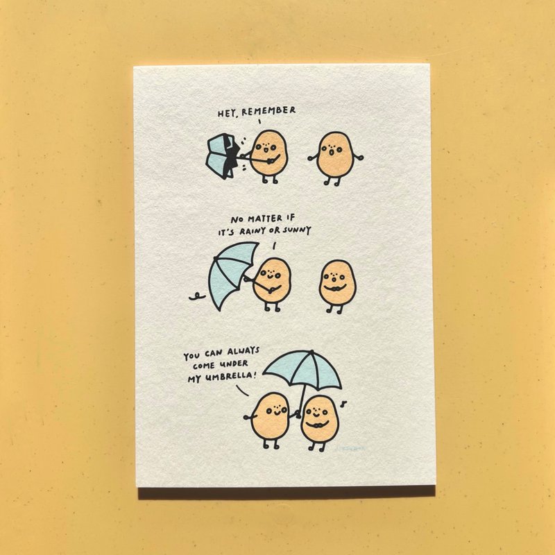 Xiaoshu postcard - Come under my umbrella - Cards & Postcards - Paper Yellow