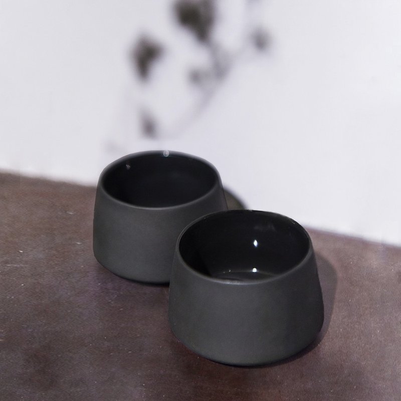 【3,co】Shuibo Tiliang Small Cup (2 Piece Set)-Black