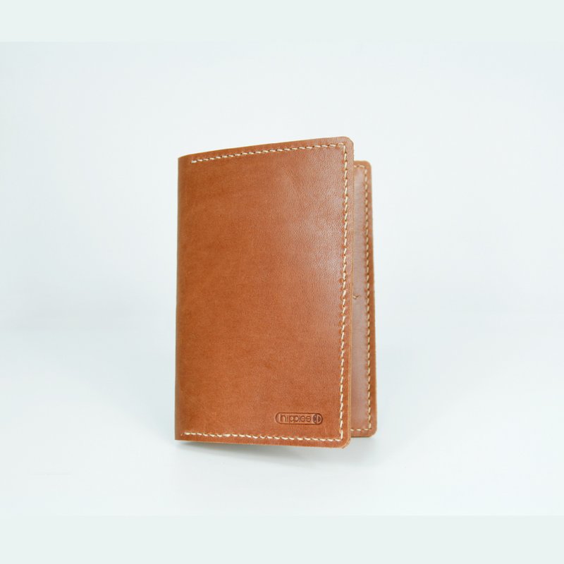 Leather Passport Holder (Customized) - ที่เก็บพาสปอร์ต - หนังแท้ สีนำ้ตาล