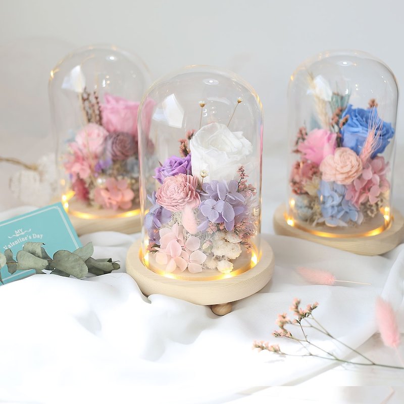 玻璃罩盅 S19 大罩盅 永生花 結婚小物 情人節禮物 送禮花禮 - 乾花/永生花 - 植物．花 