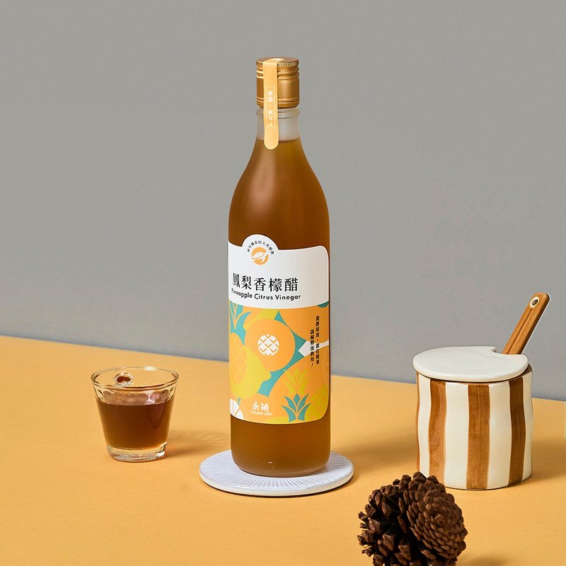 【永禎】鳳梨香檬醋600ml / 健康果醋/ 2年釀造/ 天然發酵 - 醋/水果醋 - 濃縮/萃取物 橘色