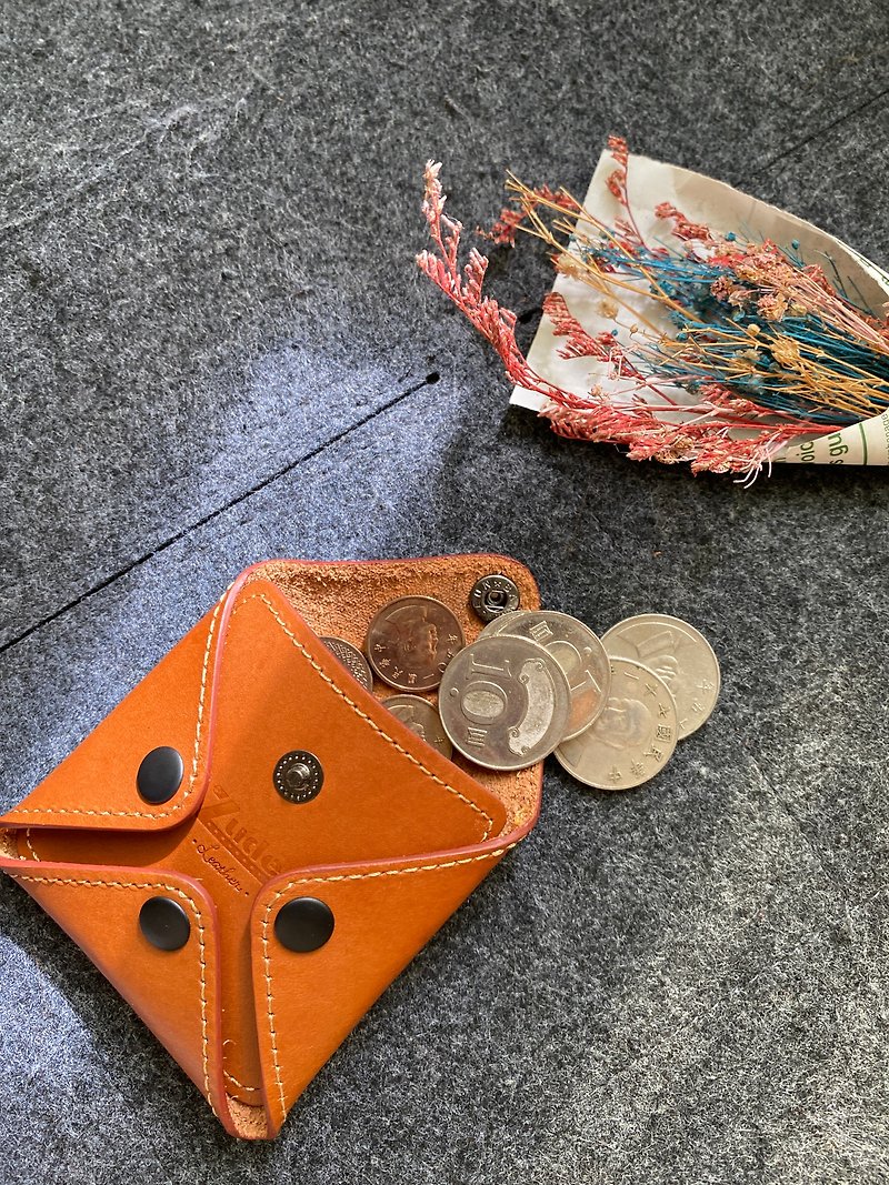 Genuine leather square coin purse cowhide coin bag birthday gift/Mother’s Day gift/resignation gift - กระเป๋าใส่เหรียญ - หนังแท้ หลากหลายสี