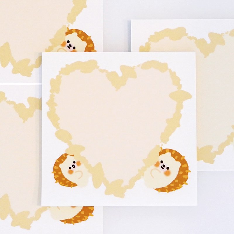 Little hedgehog's heart memopad - 便條紙/便利貼 - 紙 多色