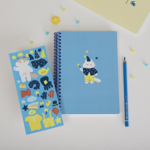 SomeCats spring notebook hello star blue Blank Notebook