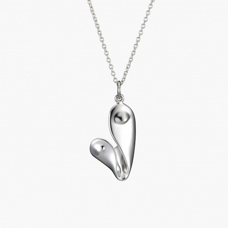 P & I handmade silver jewelry # solid sense - Munch <Scream> small section S - สร้อยคอ - โลหะ สีเทา