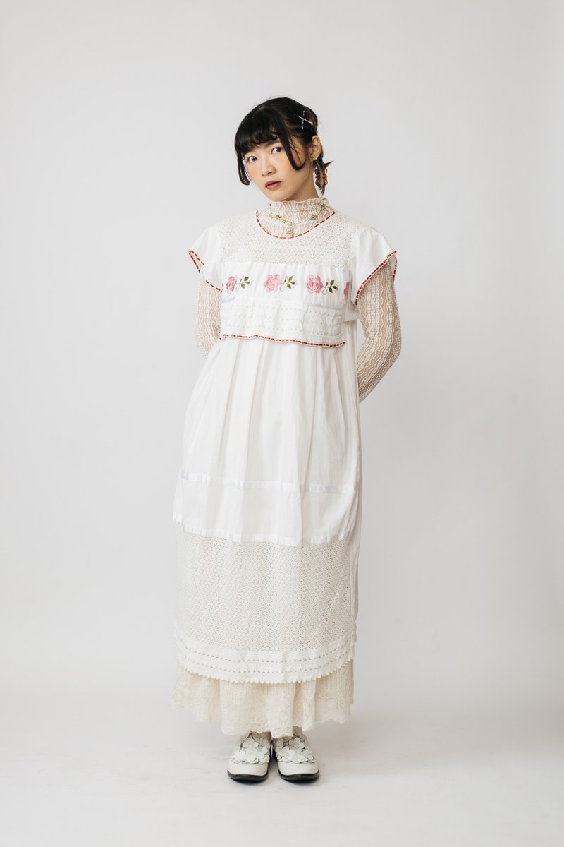 墨西哥刺繡洋裝.Mexican Folk Dress【初戀販賣所】Vintage.B731 - 洋裝/連身裙 - 棉．麻 