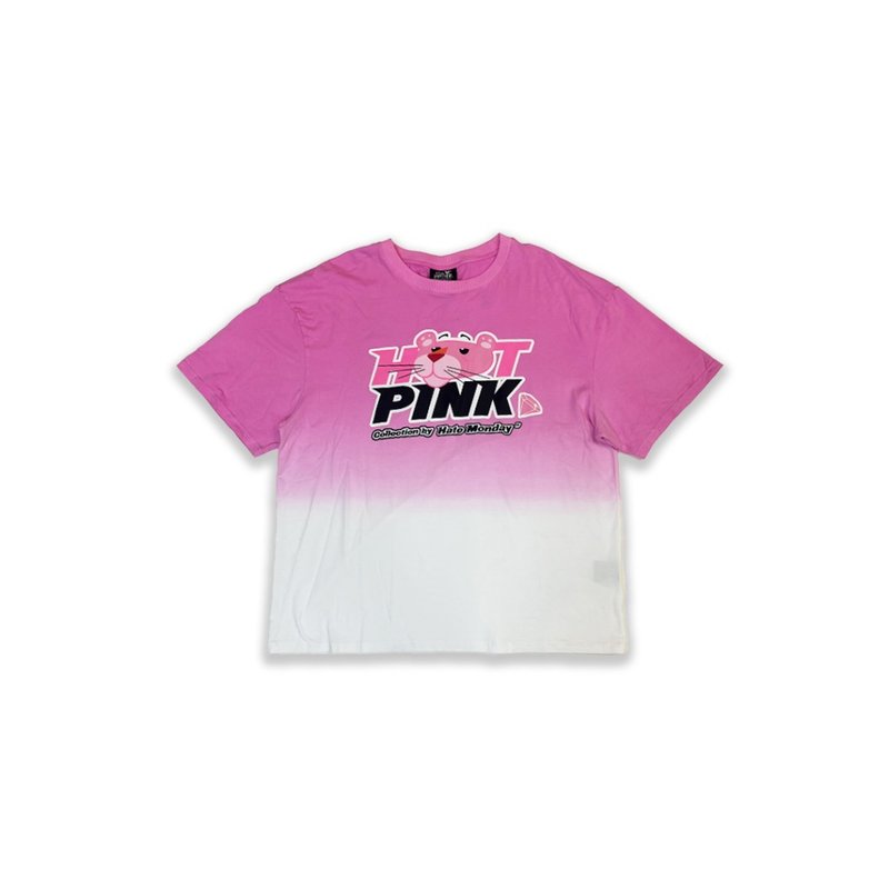 Hate Monday'' X PINK PANTHER TEE短袖上衣(PPHM-T17) - เสื้อฮู้ด - ผ้าฝ้าย/ผ้าลินิน สึชมพู