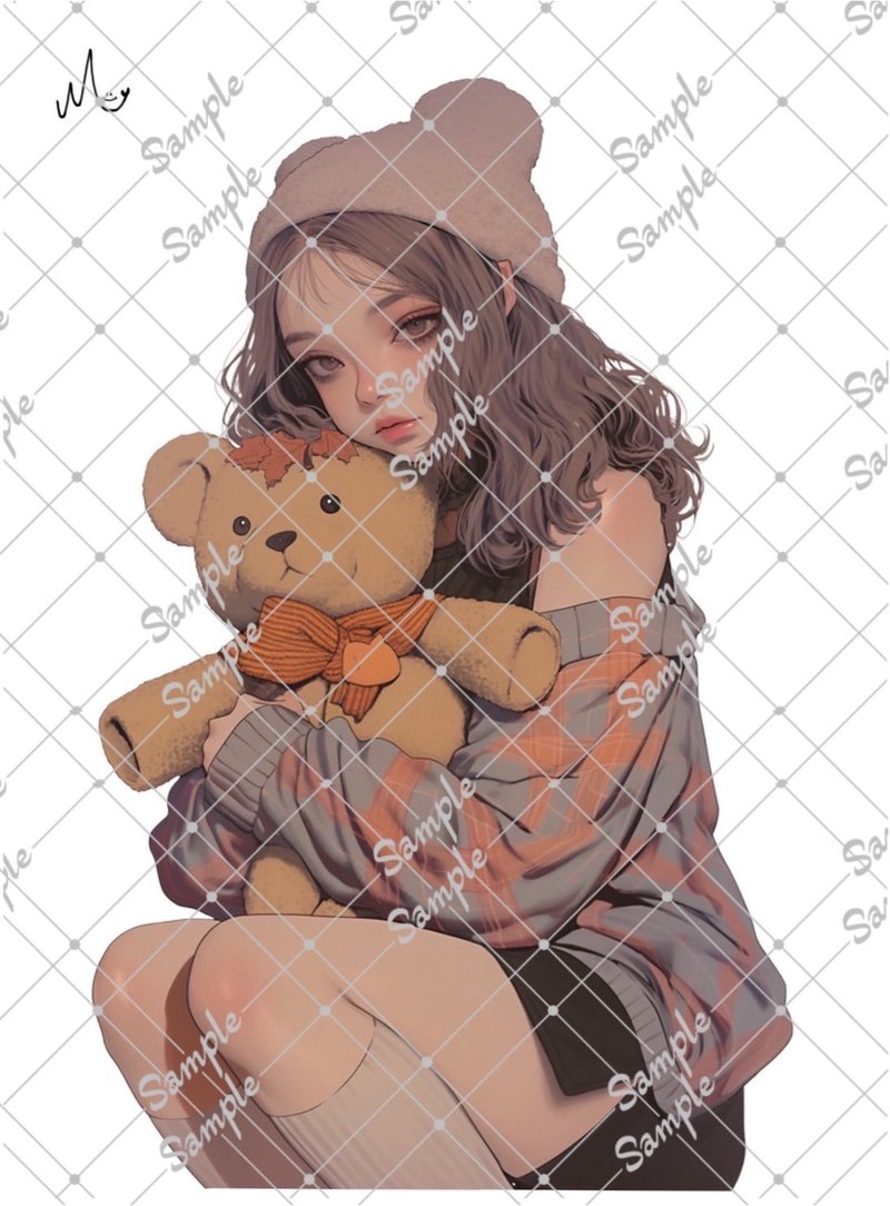 オリジナル人物ステッカー10月新作 - 貼紙 - 紙 