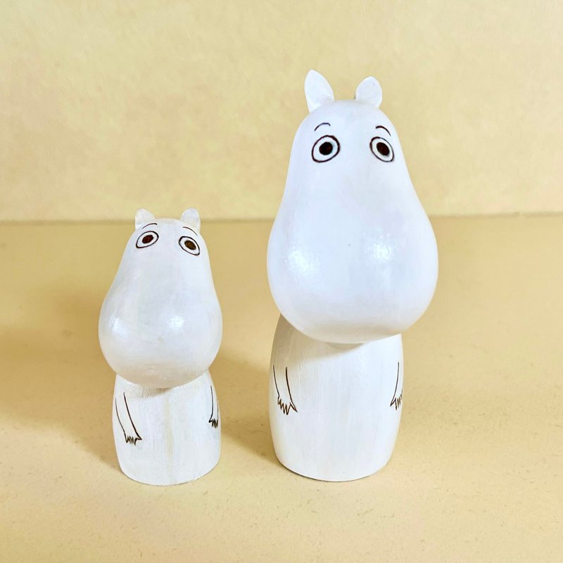 【Pinkoi x Moomin】Moomin Kokeshi Doll   Moomin Large - ของวางตกแต่ง - ไม้ ขาว