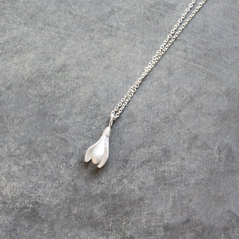 Snowdrop necklace -silver- - สร้อยคอ - เครื่องประดับ สีเงิน