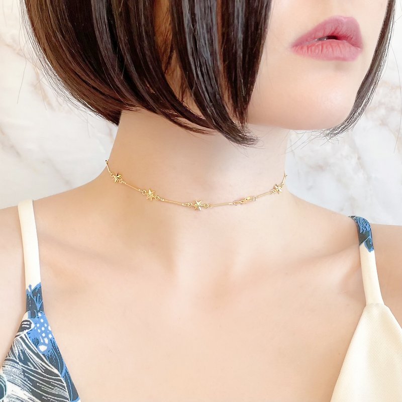 Gold / Your smile on the stars / Constellation choker necklace SV166G
