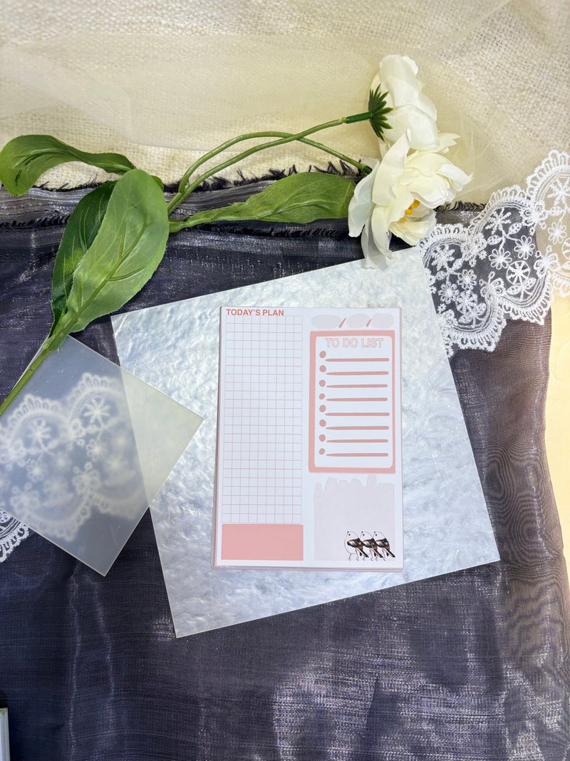 10x14cm To do list 銀喉長尾山雀便條紙可撕不黏50張 - 便條紙/便利貼 - 紙 多色