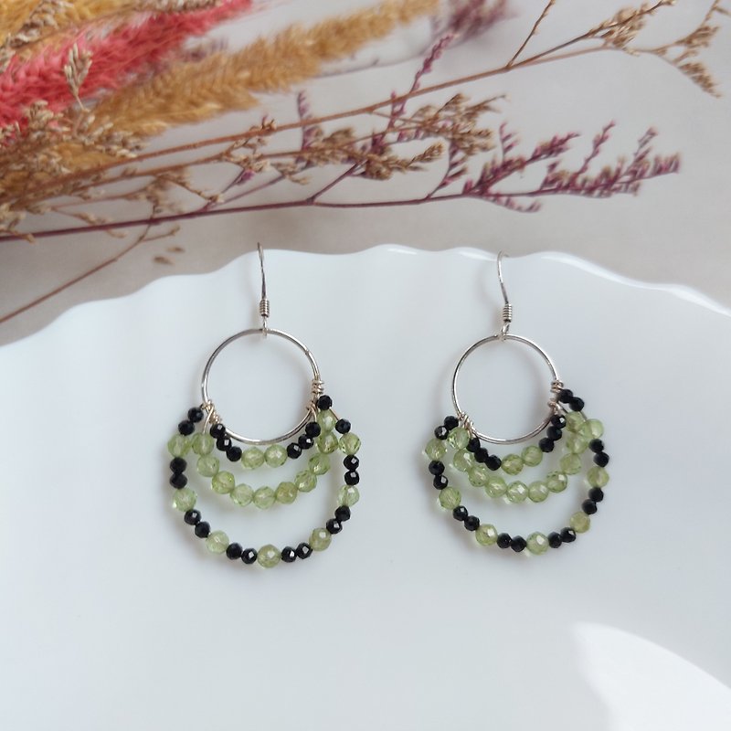s925 sterling Stone earrings | handmade custom bracelet necklace earrings jewelry - ต่างหู - เงินแท้ 