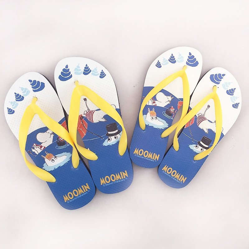 Moomin 噜噜 Mi authorized-flip-flops (female / male) 05 - รองเท้าลำลองผู้ชาย - ยาง สีน้ำเงิน