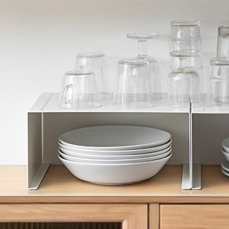 Japanese Frost Mountain Nordic style desktop U-shaped storage/layered storage rack - ชั้นวาง/ตะกร้า - โลหะ ขาว