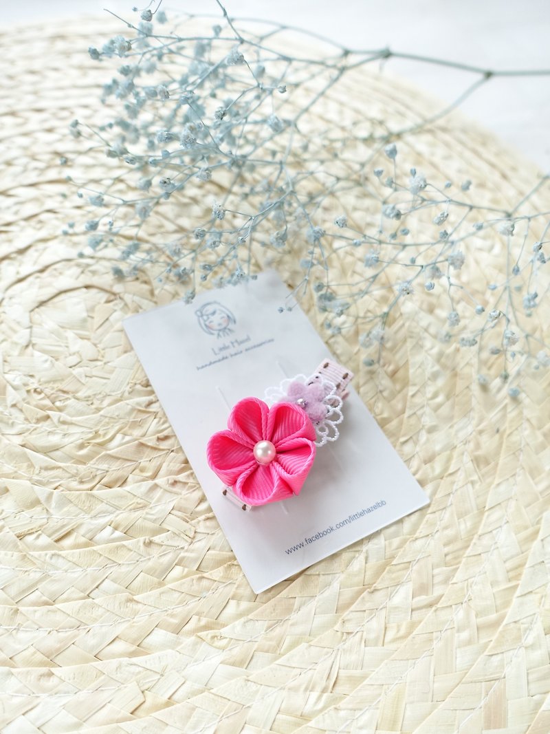 Children's headwear. Flower wind Hairpin / bangs Hair clip (Peach color) - Hair Accessories - Other Materials Multicolor
