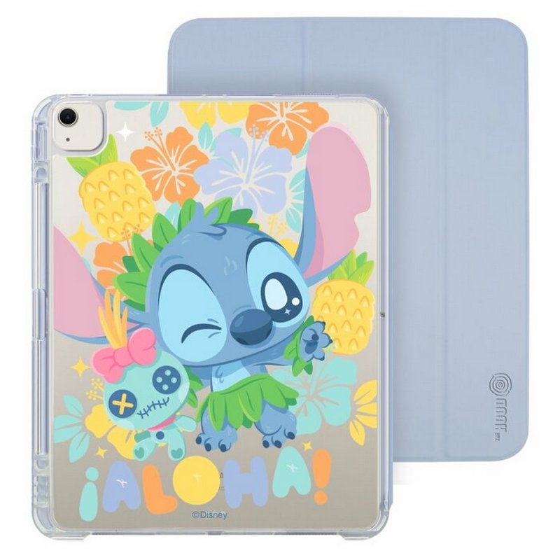 迪士尼史迪奇 iPad Air /Pro 2024mini7可拆式防摔透明 實色摺套 - 平板/電腦保護殼/保護貼 - 塑膠 多色