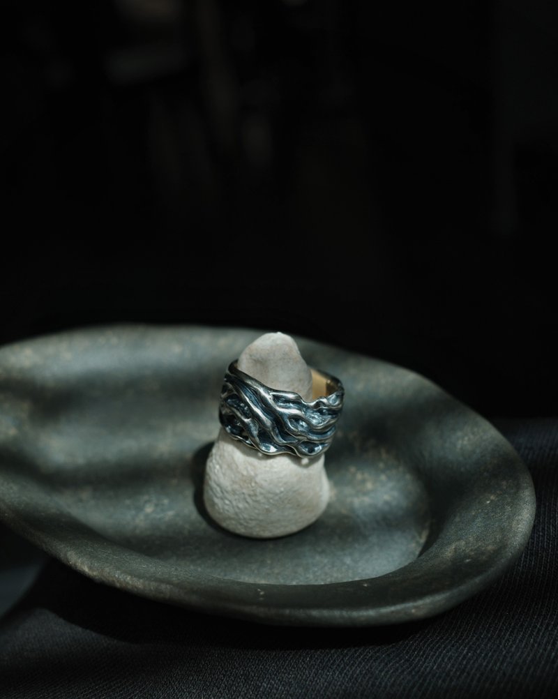 潮湧戒指 Tideflow ring - 戒指 - 銀 