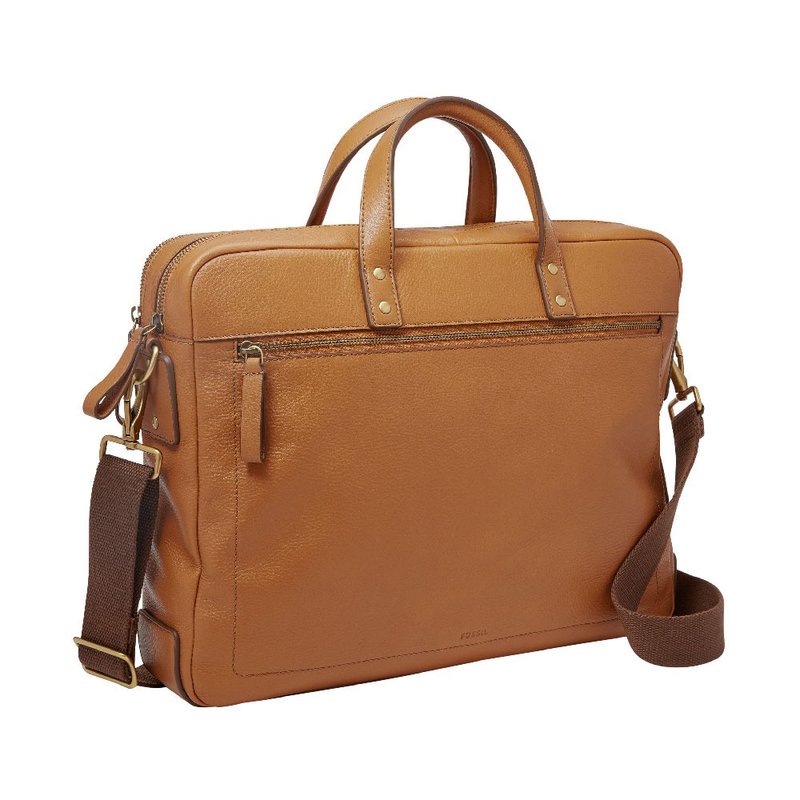 fossil haskell leather briefcase