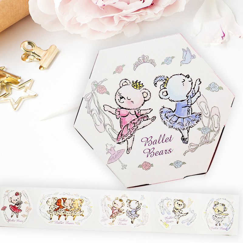 Yizike Ballet | Bear Dance Ballet Boxed Sticker - Stickers - Paper Pink