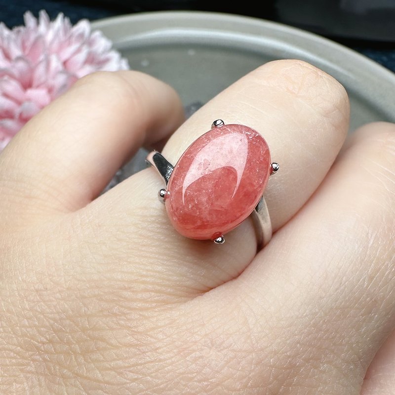 【莫名奇妙雜貨店】紅紋石 S925銀 戒指 - 戒指 - 銀 