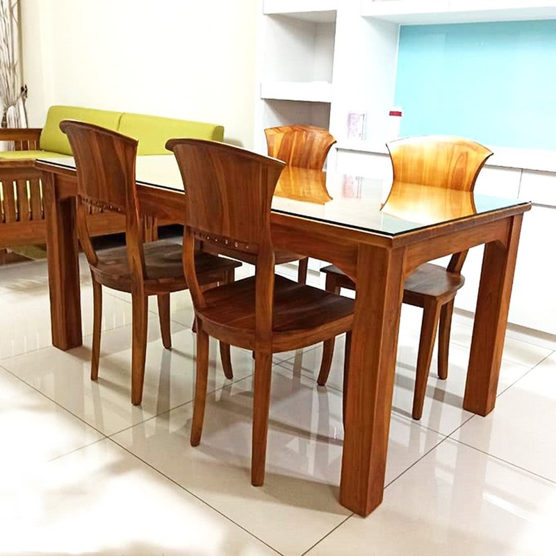 [Jidi City 100% Teak Furniture] KLF-03S3 Teak Elegant Design Dining Table - โต๊ะอาหาร - ไม้ สีนำ้ตาล