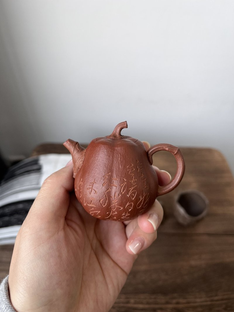送禮紫砂壺茶壺送禮紫砂壺茶壺高南瓜 双色款 现货实拍 全手工制 - 茶壺/茶杯/茶具 - 陶 灰色