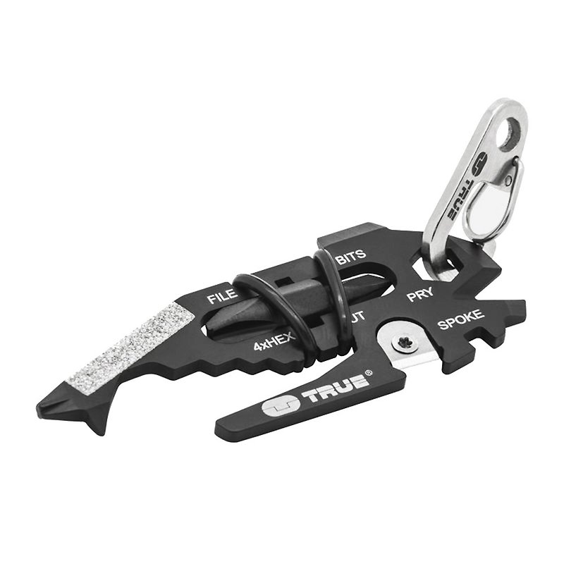 【True Utility】英國多功能18合1鯨魚造型工具組Fishface(吊卡) - 鑰匙圈/鑰匙包 - 不鏽鋼 黑色