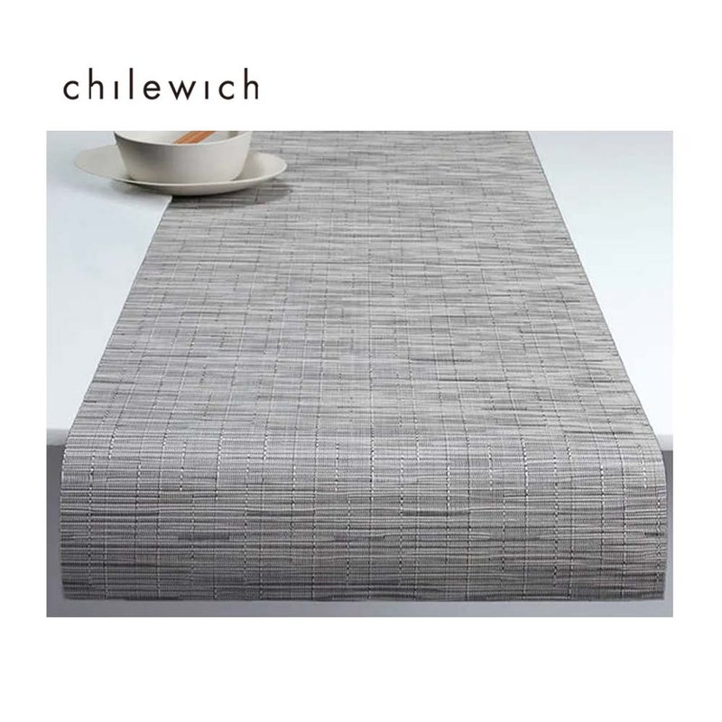 Bamboo 竹編系列桌旗 36 × 183 cm - Chalk 白灰 - 桌布/桌巾/餐墊 - 塑膠 灰色