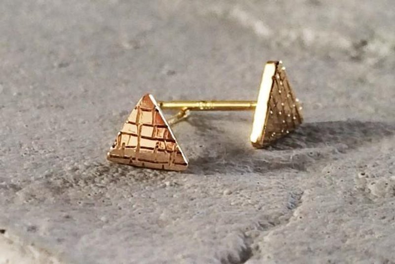 Great Pyramid / Small Pyramid K14 Earrings - ต่างหู - โลหะ 