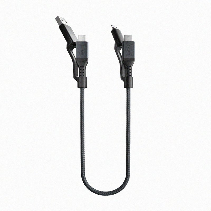 [NOMAD USA] Universal 3-in-1 Charging Transmission Cable V2 -0.3m | USB-C - ที่ชาร์จ - อลูมิเนียมอัลลอยด์ สีดำ