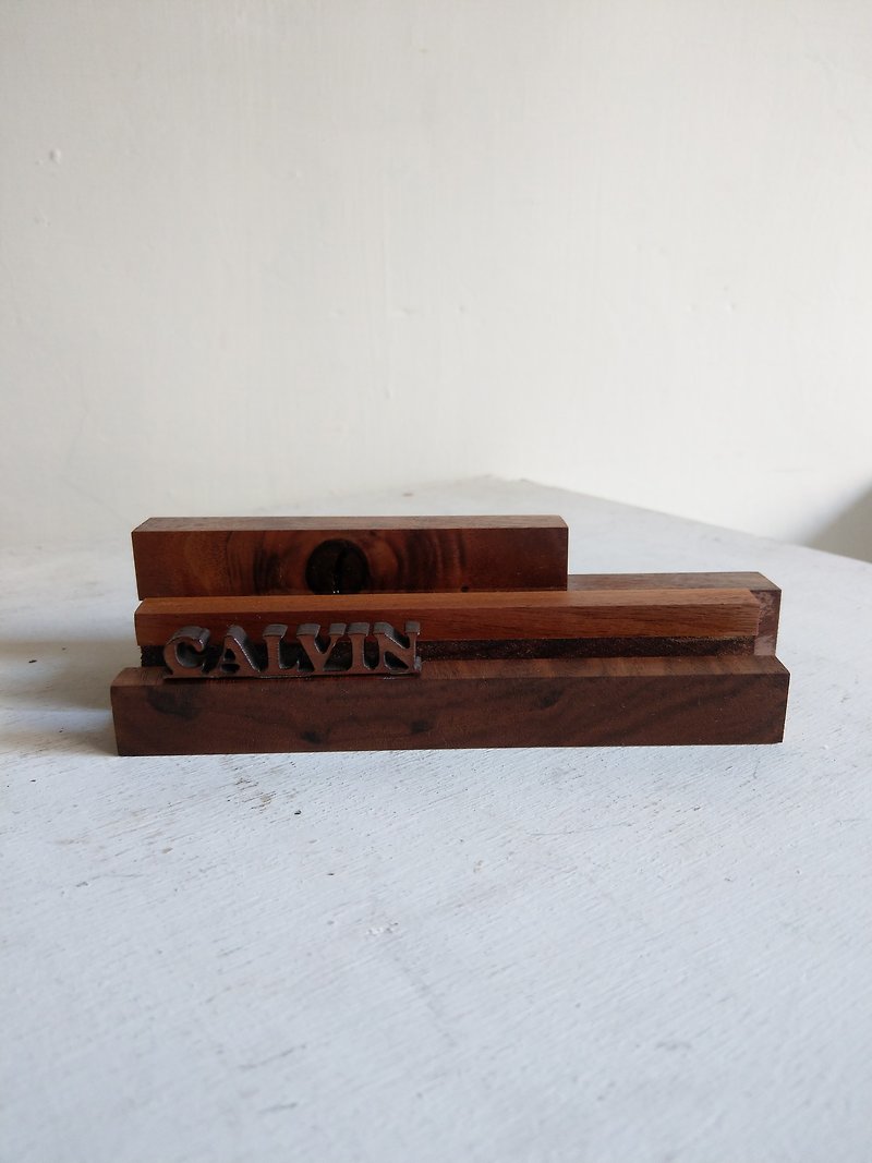 CL Studio [modern minimalism - geometric style wooden phone holder / business card holder] N160 - ที่ตั้งบัตร - ไม้ สีนำ้ตาล