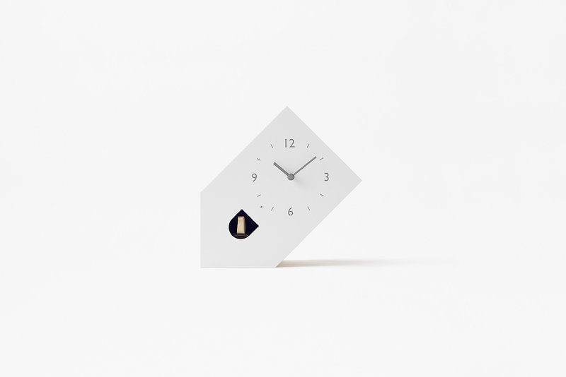 Lemnos Tilt by Nendo Cuckoo Clock - นาฬิกา - ไม้ ขาว