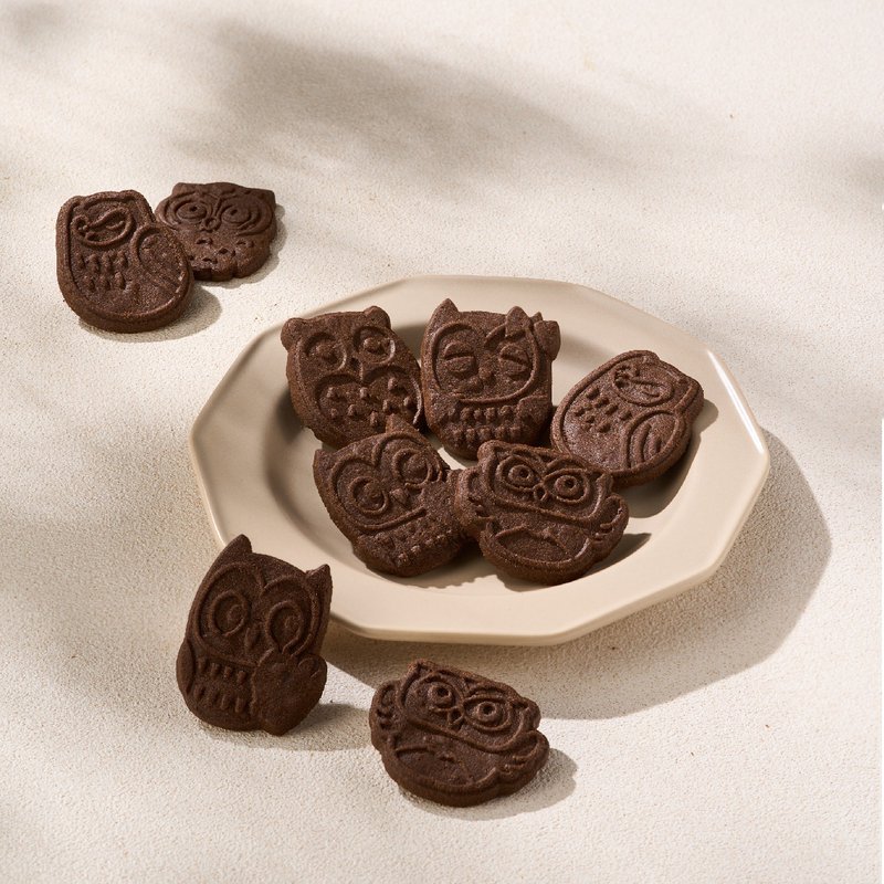 貓頭鷹造型巧克力餅乾220g  Chocolate Cookie (裸餅入夾鏈袋) - 零食/點心 - 新鮮食材 咖啡色