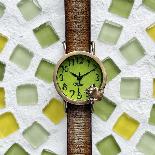 froggywatch 凝望池塘的青蛙款手錶S抹茶