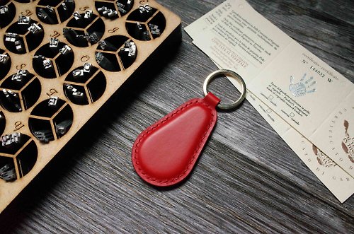 IPPI手作革物 造型悠遊卡 晶片吊飾－鑰匙圈B款－紅色