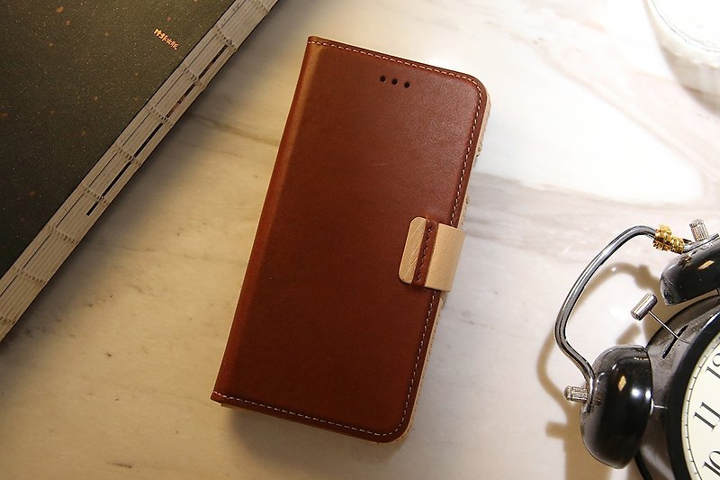 iPhone 7 / iPhone 8 / 4.7 inch Slipcase Series Leather Case - Brown - Phone Cases - Genuine Leather Brown