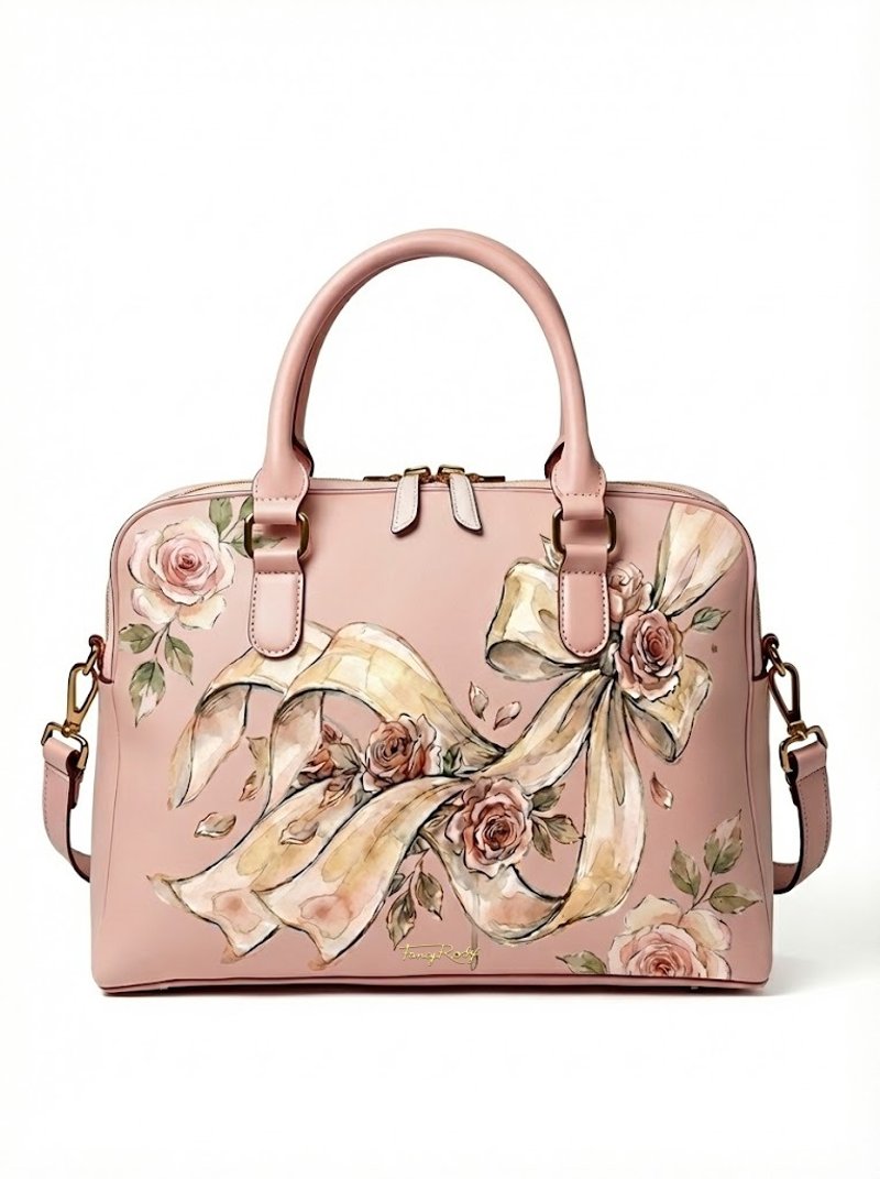 Fancy Ribbon波士頓包 - 手提包/手提袋 - 其他材質 粉紅色