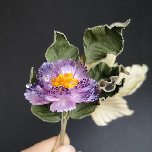 BijouByKatie Lilac Brooch for Women, Handmade Flower Pin Brooch, MTO