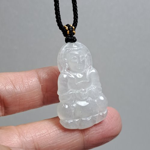瓔珞翡翠 冰種翡翠觀音菩薩項鍊 | 天然緬甸玉翡翠A貨 | 送禮