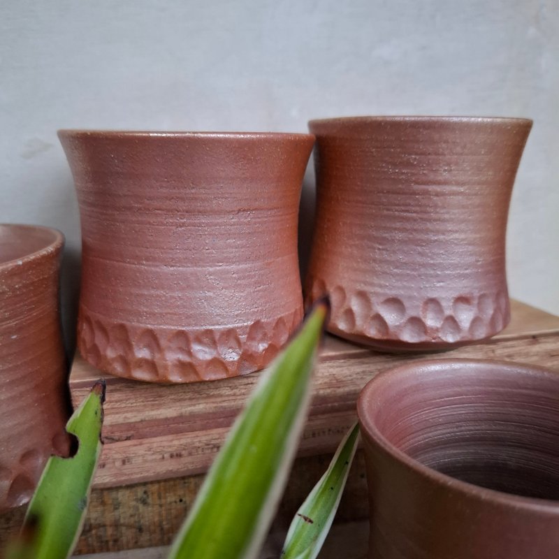 Rose Gold wood fired tea cup - Teapots & Teacups - Pottery Gold