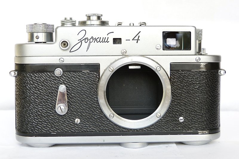 Zorki-4 rangefinder film camera 35mm M39 mount USSR KMZ body - Cameras - Other Metals Silver